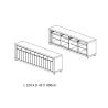 Buffet 224 cm GREGORY en décor chêne estival avec accents gris foncé
