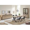 Buffet 224 cm GREGORY en décor chêne estival avec accents gris foncé