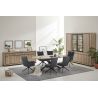 Buffet 224 cm GREGORY en décor chêne estival avec accents gris foncé