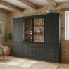Vaisselier GABRIEL DARK avec 6 portes pleines, 2 porte vitrées et 4 tiroirs