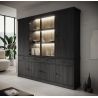 Vaisselier GABRIEL DARK avec 6 portes pleines, 2 porte vitrées et 4 tiroirs
