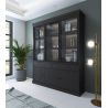 Vaisselier 3 portes vitrées GABRIEL DARK en décor chêne noir