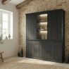 Vaisselier GABRIEL DARK avec 5 portes pleines, 1 porte vitrée et 3 tiroirs
