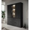 Vaisselier GABRIEL DARK avec 5 portes pleines, 1 porte vitrée et 3 tiroirs
