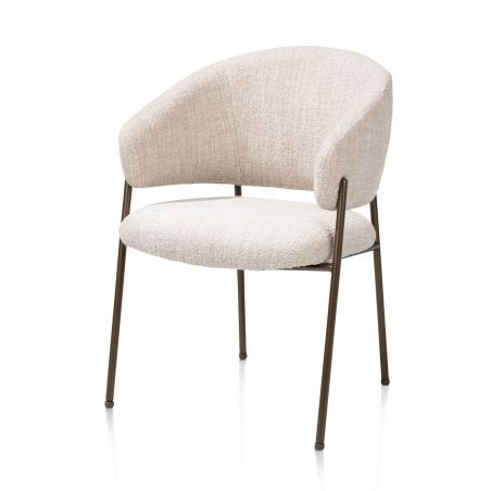 Gavin, chaise à accoudoirs - steelbrown - ressorts ensachés - tissu Luton - Henders and Hazel