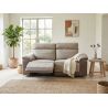 Canapé 3 places en tissu bicolore 206 cm SUSY avec 2 relax électriques