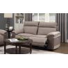 Canapé 3 places en tissu bicolore 206 cm SUSY avec 2 relax électriques