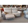 Canapé 3 places en tissu bicolore 206 cm SUSY avec 2 relax électriques