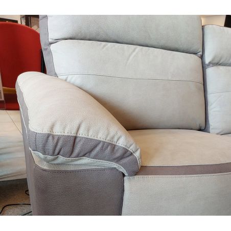 Canapé 3 places en tissu bicolore 206 cm SUSY avec 2 relax électriques