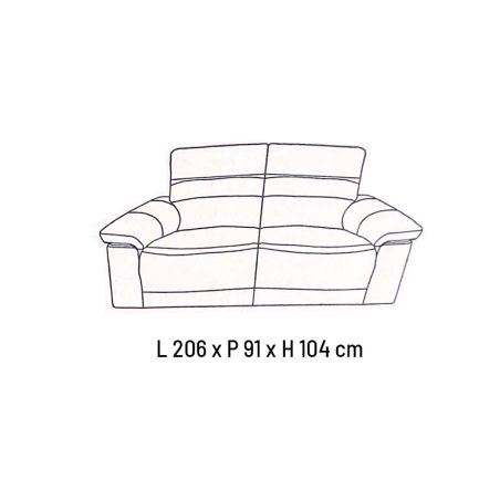 Canapé 3 places en tissu bicolore 206 cm SUSY avec 2 relax électriques
