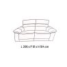 Canapé 3 places en tissu bicolore 206 cm SUSY avec 2 relax électriques