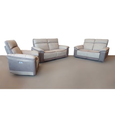 Fauteuil relax électrique SUSY en tissu bicolore avec port USB