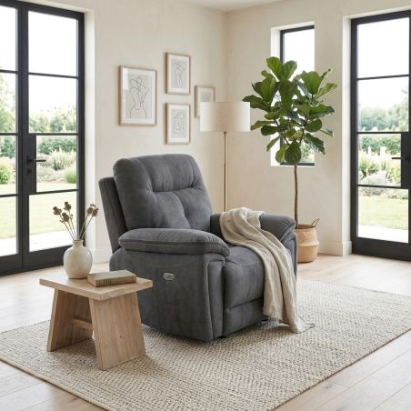 Fauteuil 1 place BOOM en tissu avec relax électrique