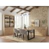 Salle à manger complète GABRIEL LIGHT en décor chêne clair avec table 210 cm sans LED