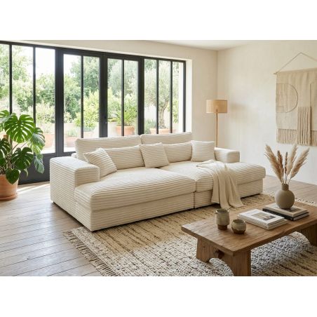 Canapé lounge DOUDOU CONFORT en tissu velours cotelé - profondeur 170 cm