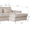 Canapé lounge DOUDOU CONFORT en tissu velours cotelé - profondeur 170 cm