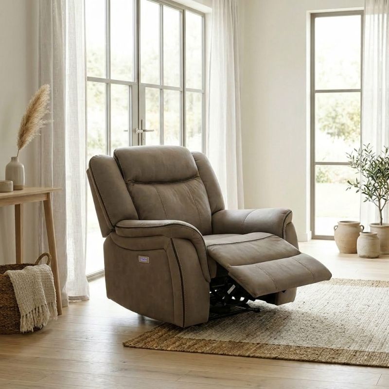 Fauteuil 1 place DOVER en tissu avec relax électrique
