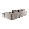 Canapé d'angle DOUDOU en tissu velours cotelé taupe
