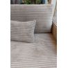 Canapé d'angle DOUDOU en tissu velours cotelé taupe