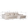 Canapé d'angle DOUDOU en tissu velours cotelé taupe