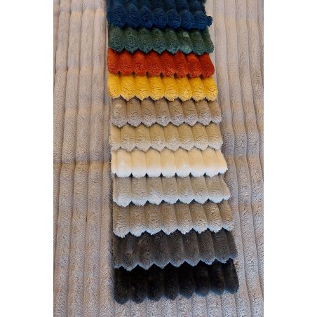 Canapé d'angle DOUDOU en tissu velours cotelé taupe