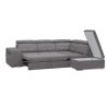 Canapé d'angle en tissu DO BRAZIL avec lit, coffre et 2 poufs