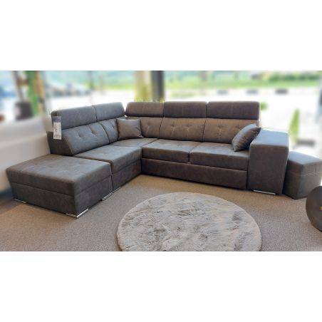 Canapé d'angle en tissu DO BRAZIL avec lit, coffre et 2 poufs