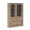 Vitrine 150 cm CURTIS en décor chêne cuivre