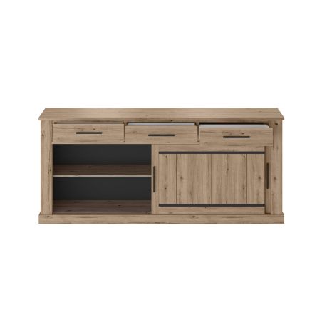 Buffet 221 cm CURTIS en décor chêne cuivre