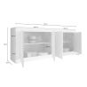 Buffe 207 cm BERGAME CACHEMIRE avec 4 portes