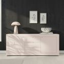 Buffet 210 cm BERGAME CACHEMIRE avec 2 portes et 3 tiroirs