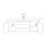 Buffet 210 cm BERGAME CACHEMIRE avec 2 portes et 3 tiroirs