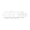 Buffet 210 cm BERGAME CACHEMIRE avec 2 portes et 3 tiroirs