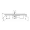 Meuble TV 210 cm BERGAME CACHEMIRE avec 2 portes et 3 tiroirs