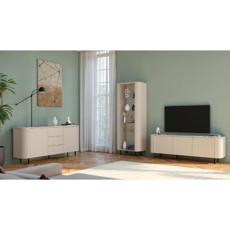 Buffet 180 cm LAGUNA avec 2 portes et 3 tiroirs en coloris cachemire