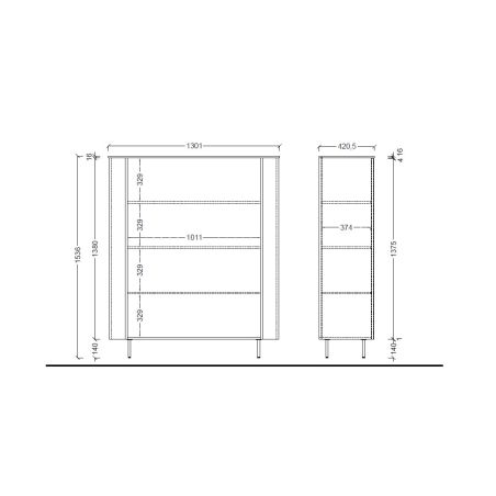 Buffet haut 2 portes LAGUNA en coloris cachemire