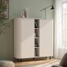 Buffet haut 2 portes et 4 niches LAGUNA en coloris cachemire