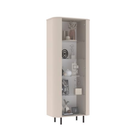 Vitrine 1 porte LAGUNA en coloris cachemire