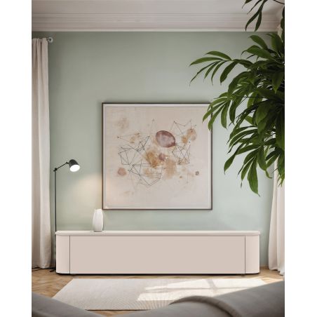 Meuble TV 180 cm LAGUNA avec 1 porte rabattante en coloris cachemire