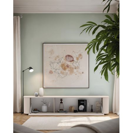 Meuble TV 180 cm LAGUNA avec 1 porte rabattante en coloris cachemire
