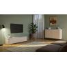 Meuble TV 180 cm LAGUNA avec 1 porte rabattante en coloris cachemire