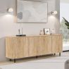 Buffet 230 cm LUCIUS avec 4 portes en décor chêne cadiz