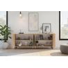 Buffet 230 cm LUCIUS avec 4 portes en décor chêne cadiz