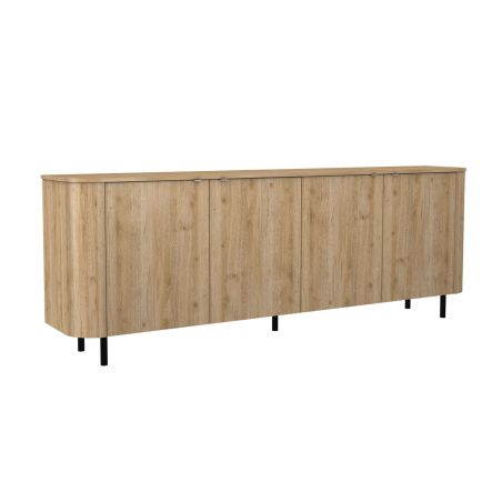 Buffet 230 cm LUCIUS avec 4 portes en décor chêne cadiz