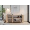 Buffet 180 cm LUCIUS avec 3 portes en décor chêne cadiz