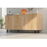 Buffet 180 cm LUCIUS avec 3 portes en décor chêne cadiz