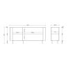 Buffet 180 cm LUCIUS avec 3 portes en décor chêne cadiz
