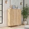 Buffet haut 130 cm LUCIUS avec 2 portes en décor chêne cadiz