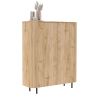Buffet haut 130 cm LUCIUS avec 2 portes en décor chêne cadiz