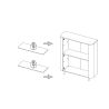 Buffet haut 130 cm LUCIUS avec 2 portes en décor chêne cadiz